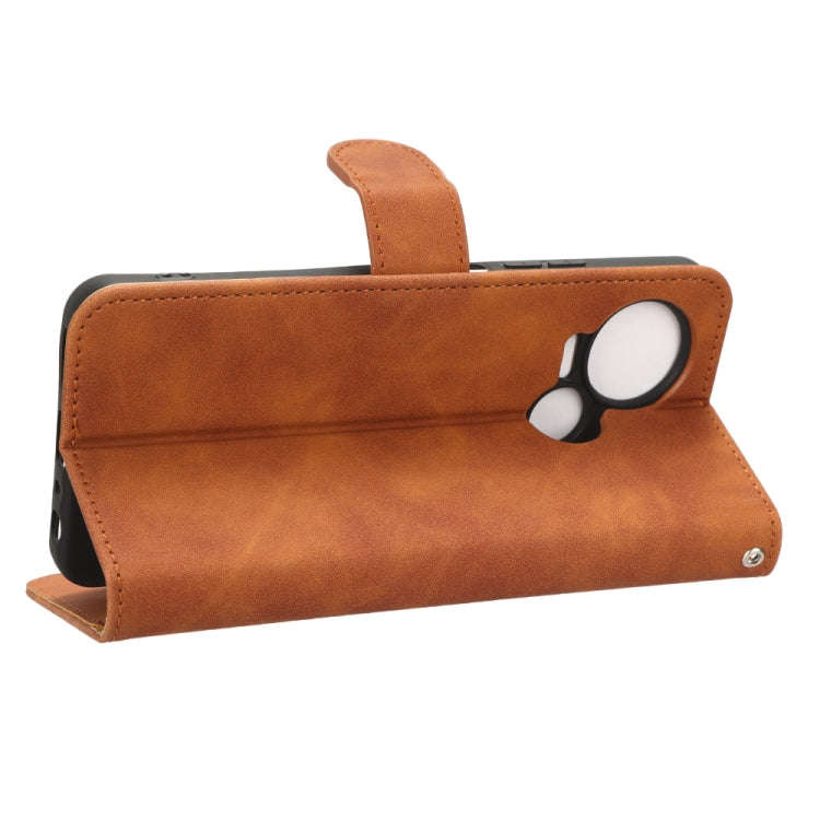 For TECNO Spark 10 5G Skin Feel Magnetic Flip Leather Phone Case(Brown)