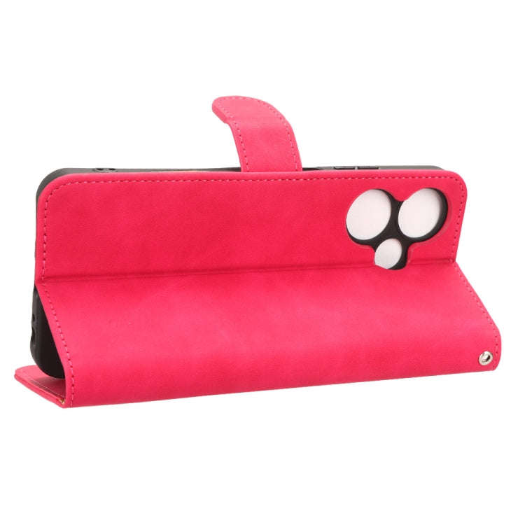 For Infinix Hot 30 Play Skin Feel Magnetic Flip Leather Phone Case(Rose Red)