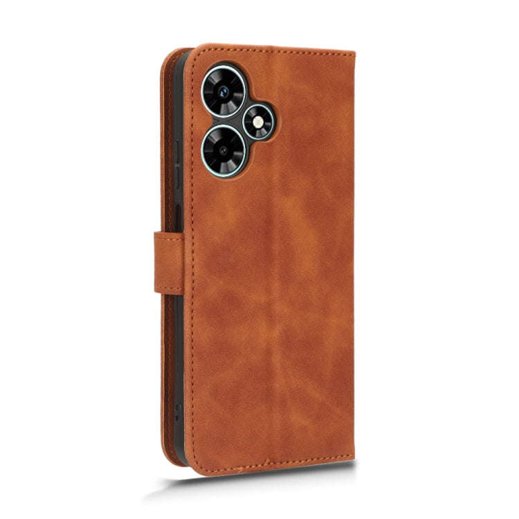 For Infinix Hot 30 Play Skin Feel Magnetic Flip Leather Phone Case(Brown)