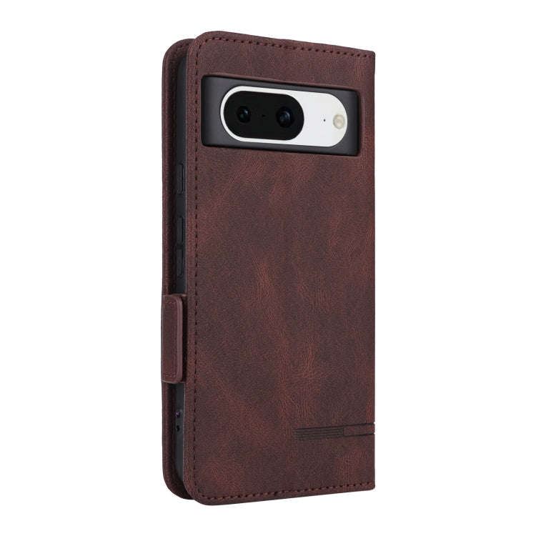 For Google Pixel 8 Magnetic Clasp Leather Phone Case(Brown)