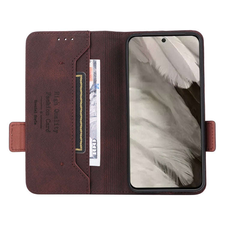 For Google Pixel 8 Magnetic Clasp Leather Phone Case(Brown)