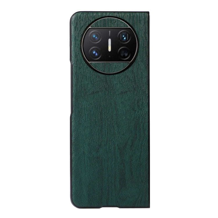 For Huawei Mate X3 Wood Texture PU Phone Case(Green)