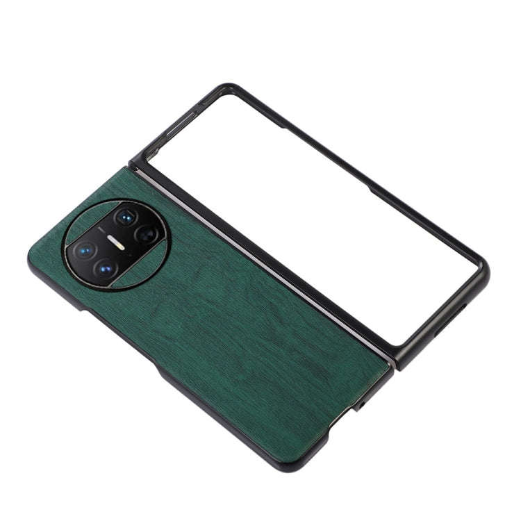 For Huawei Mate X3 Wood Texture PU Phone Case(Green)