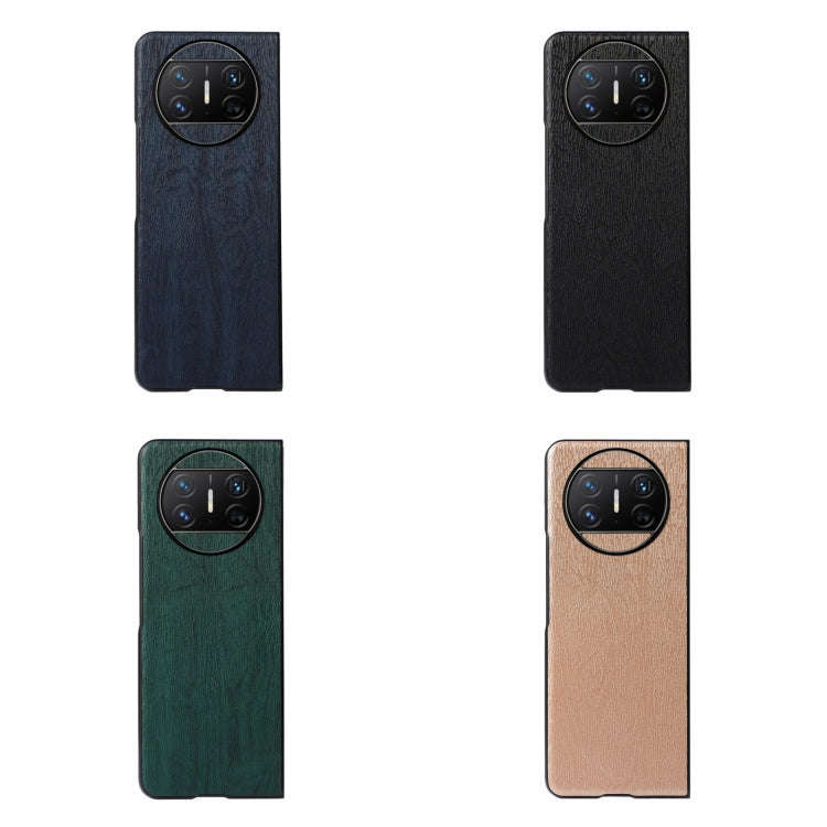 For Huawei Mate X3 Wood Texture PU Phone Case(Green)