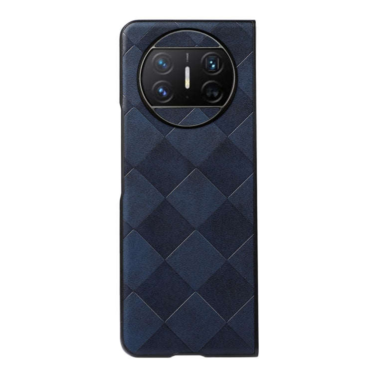 For Huawei Mate X3 Weave Plaid PU Phone Case(Blue)