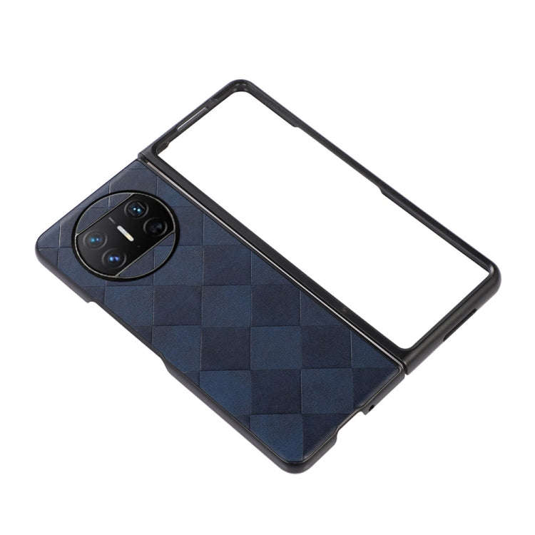 For Huawei Mate X3 Weave Plaid PU Phone Case(Blue)