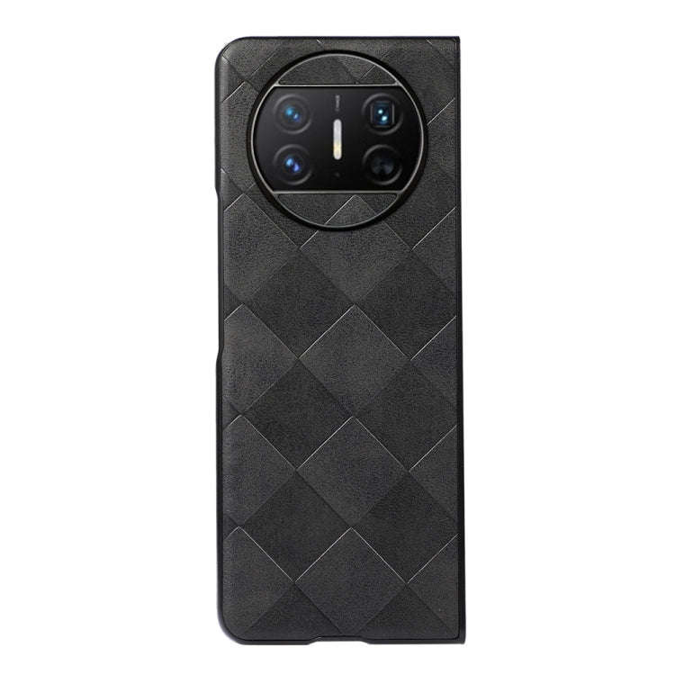 For Huawei Mate X3 Weave Plaid PU Phone Case(Black)