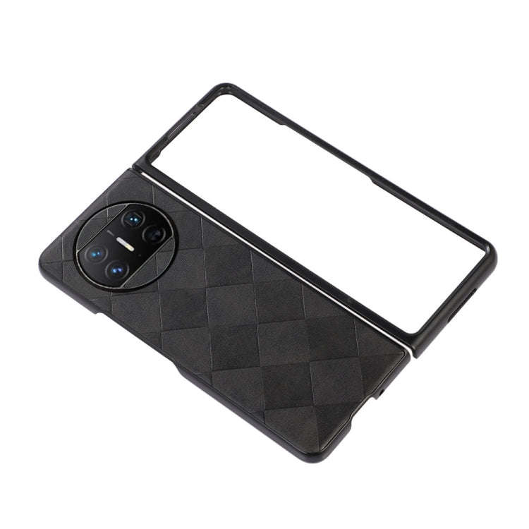 For Huawei Mate X3 Weave Plaid PU Phone Case(Black)