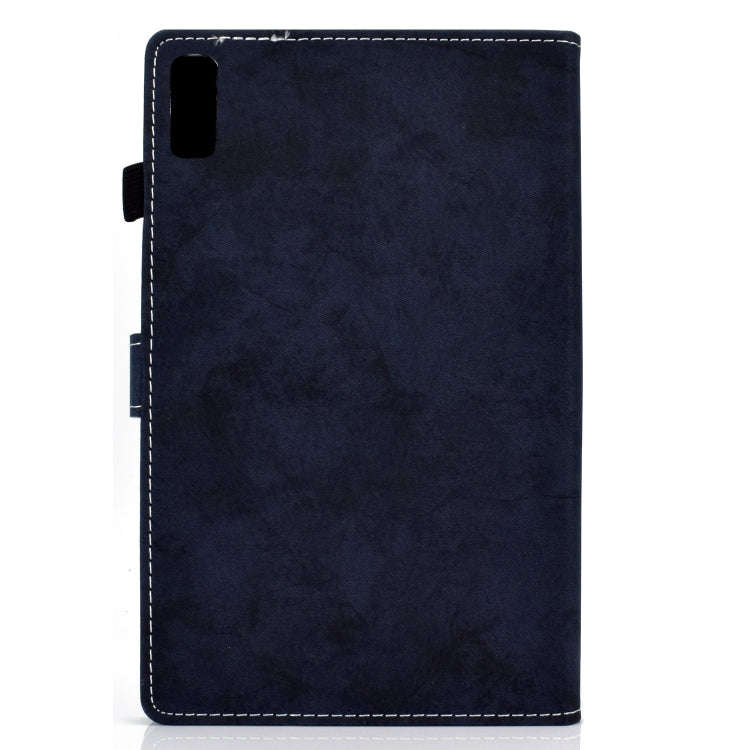 For Lenovo Tab M9 Marble Style Cloth Texture PU Tablet Protective Case(Dark Blue)