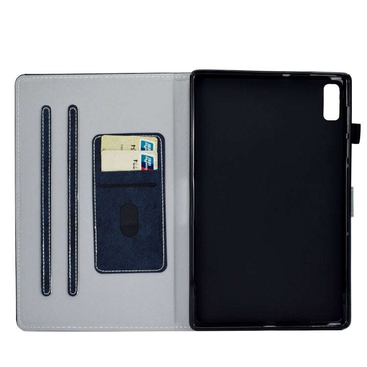 For Lenovo Tab M9 Marble Style Cloth Texture PU Tablet Protective Case(Dark Blue)