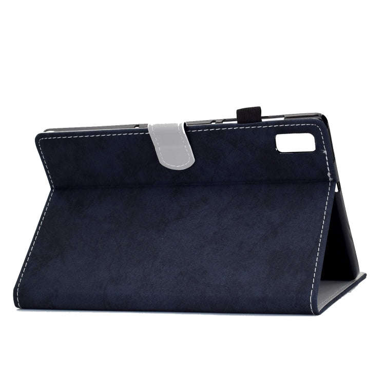 For Lenovo Tab M9 Marble Style Cloth Texture PU Tablet Protective Case(Dark Blue)