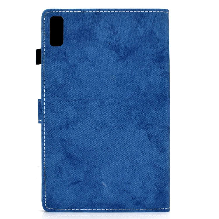 For Lenovo Tab M9 Marble Style Cloth Texture PU Tablet Protective Case(Blue)