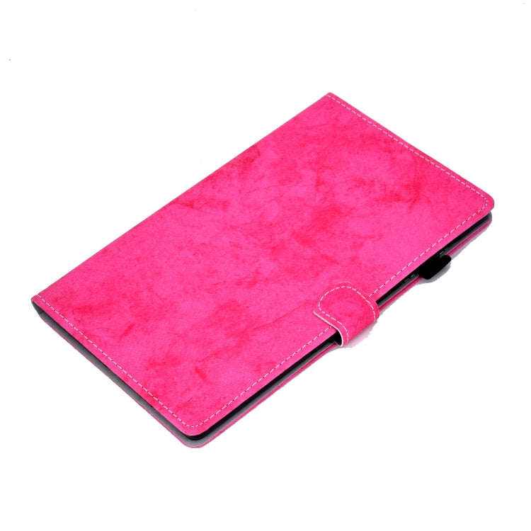 For Lenovo Tab M9 Marble Style Cloth Texture PU Tablet Protective Case(Rose Red)