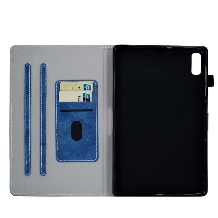 For Lenovo Tab P11 Gen 2 Marble Style Cloth Texture PU Tablet Protective Case(Blue)