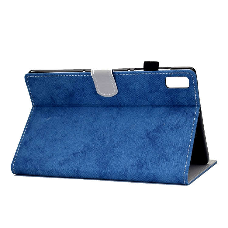 For Lenovo Tab P11 Gen 2 Marble Style Cloth Texture PU Tablet Protective Case(Blue)