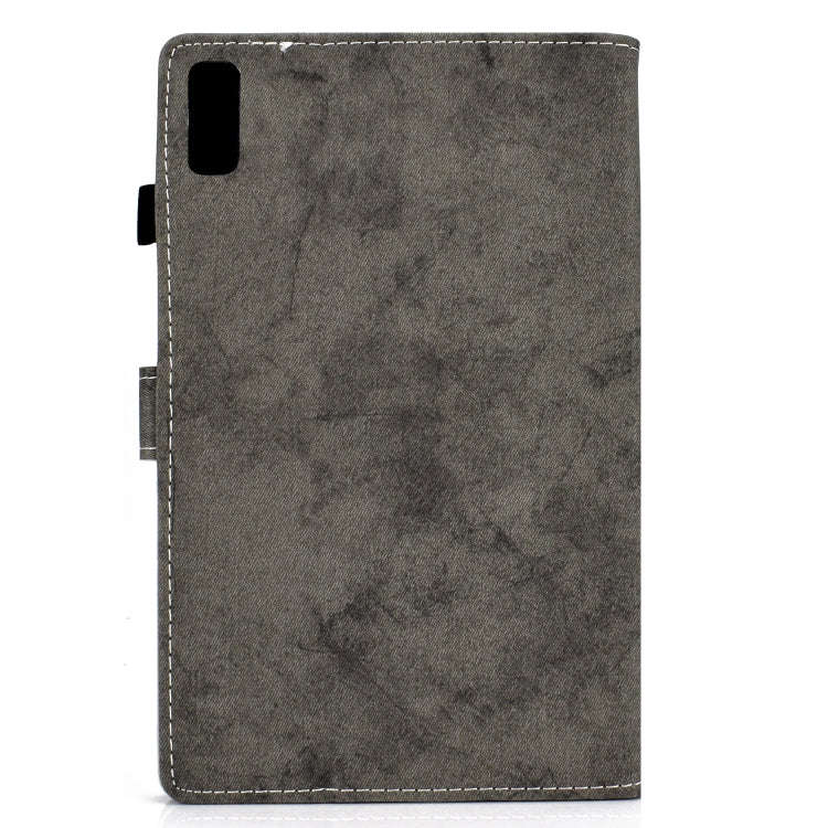 For Lenovo Tab P11 Gen 2 Marble Style Cloth Texture PU Tablet Protective Case(Grey)