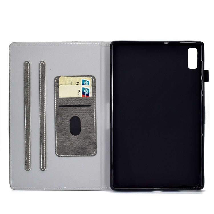 For Lenovo Tab P11 Gen 2 Marble Style Cloth Texture PU Tablet Protective Case(Grey)