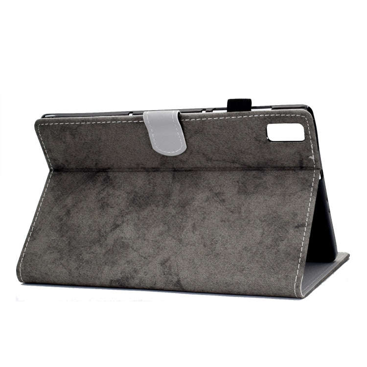 For Lenovo Tab P11 Gen 2 Marble Style Cloth Texture PU Tablet Protective Case(Grey)