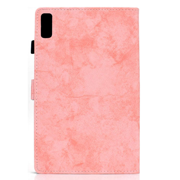 For Lenovo Tab P11 Gen 2 Marble Style Cloth Texture PU Tablet Protective Case(Pink)