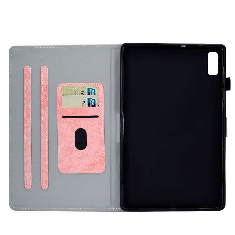 For Lenovo Tab P11 Gen 2 Marble Style Cloth Texture PU Tablet Protective Case(Pink)