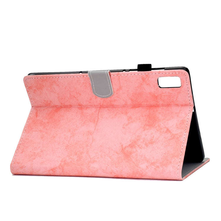 For Lenovo Tab P11 Gen 2 Marble Style Cloth Texture PU Tablet Protective Case(Pink)