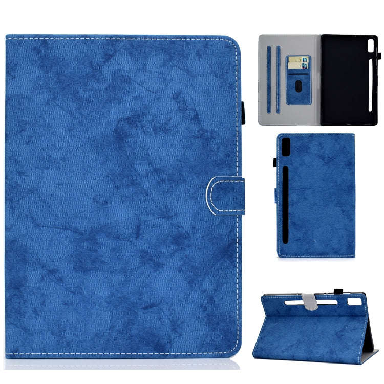 For Lenovo Tab P11 Pro Gen 2 Marble Style Cloth Texture PU Tablet Protective Case(Blue)