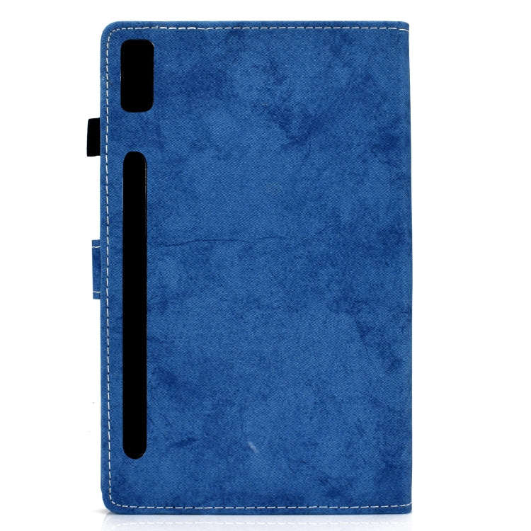 For Lenovo Tab P11 Pro Gen 2 Marble Style Cloth Texture PU Tablet Protective Case(Blue)