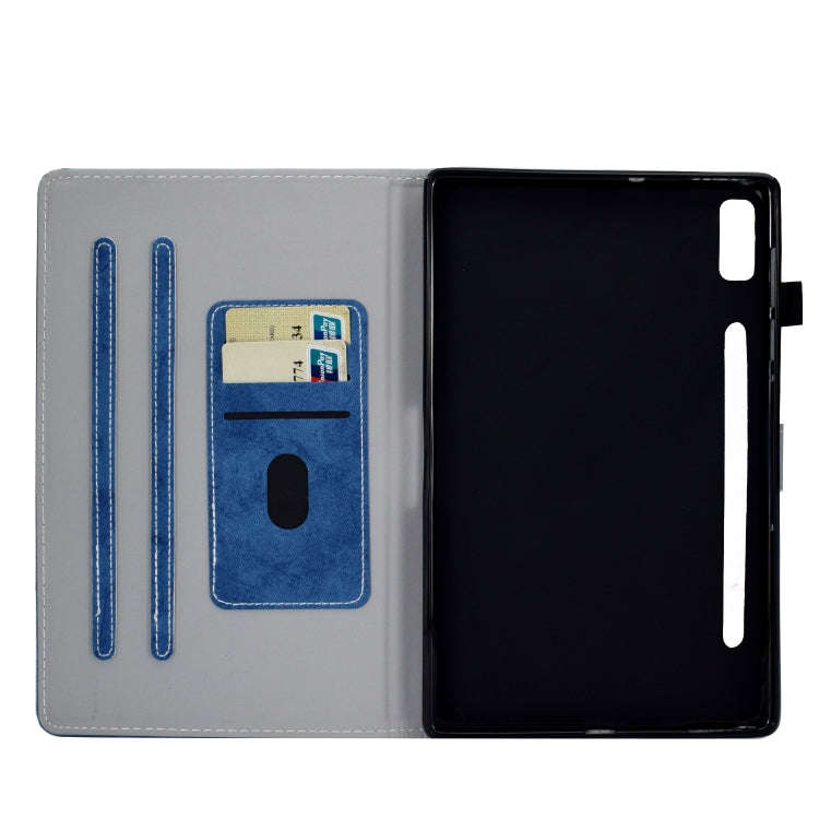 For Lenovo Tab P11 Pro Gen 2 Marble Style Cloth Texture PU Tablet Protective Case(Blue)