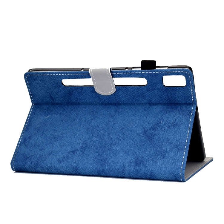 For Lenovo Tab P11 Pro Gen 2 Marble Style Cloth Texture PU Tablet Protective Case(Blue)