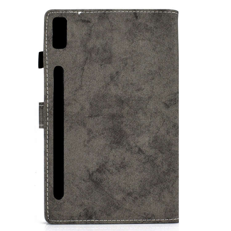 For Lenovo Tab P11 Pro Gen 2 Marble Style Cloth Texture PU Tablet Protective Case(Grey)