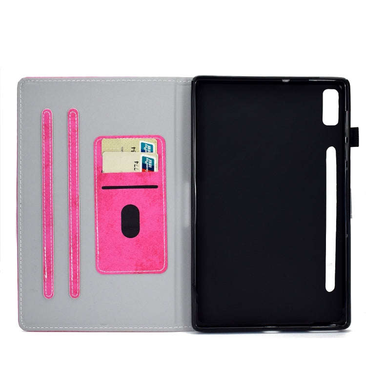 For Lenovo Tab P11 Pro Gen 2 Marble Style Cloth Texture PU Tablet Protective Case(Rose Red)