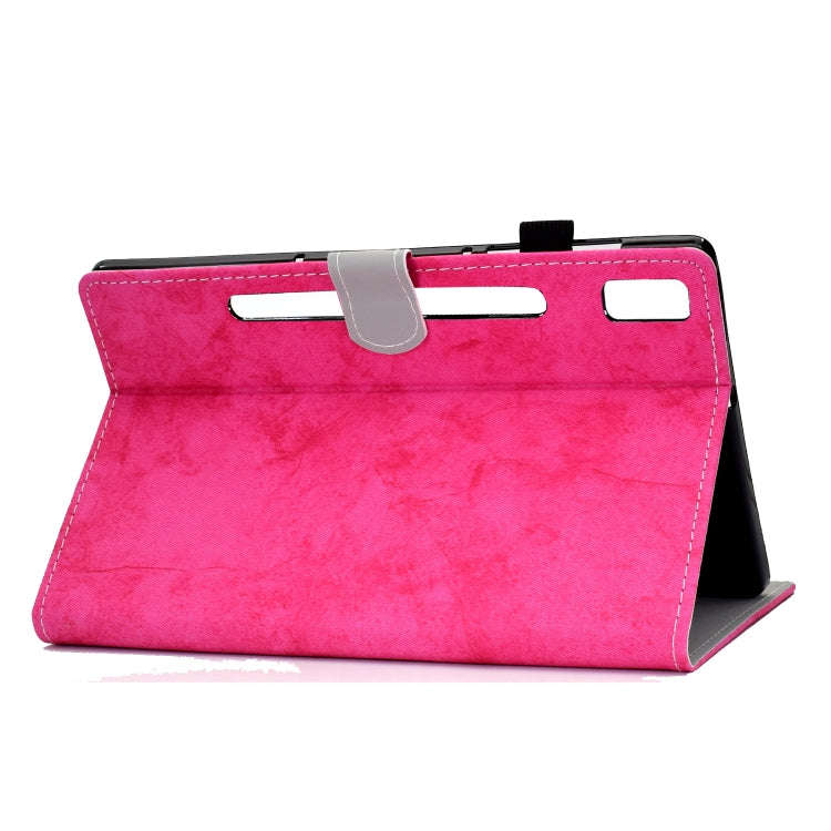 For Lenovo Tab P11 Pro Gen 2 Marble Style Cloth Texture PU Tablet Protective Case(Rose Red)