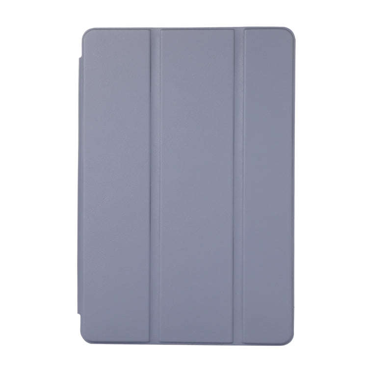 For Lenovo Tab M10 Plus 10.6 3rd Gen 2022 Solid Color 3-folding Leather Tablet Case(Lavender Grey)