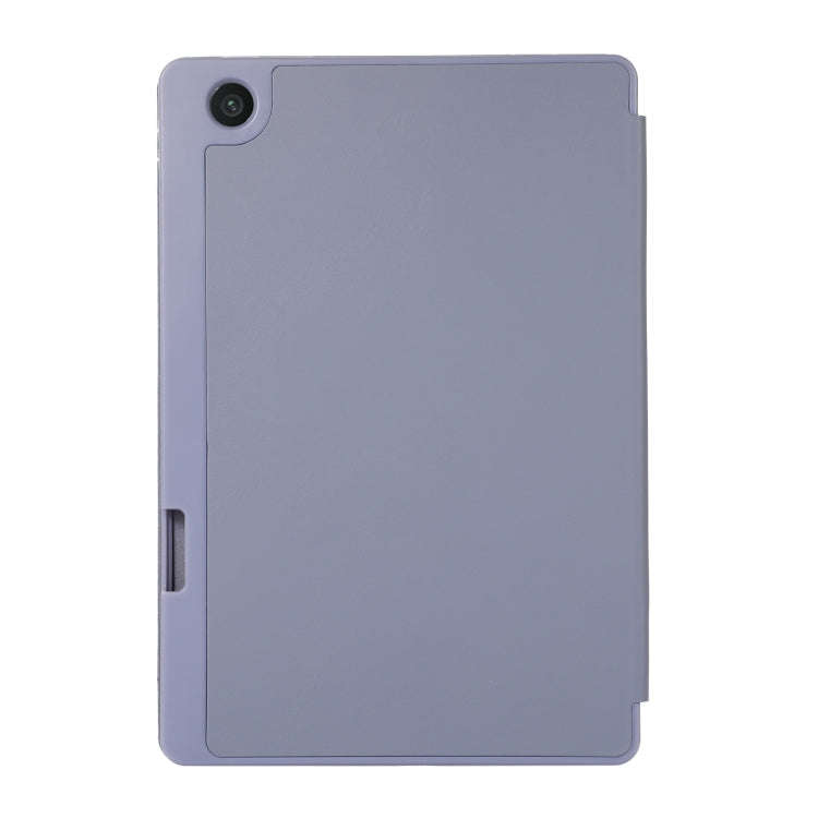 For Lenovo Tab M10 Plus 10.6 3rd Gen 2022 Solid Color 3-folding Leather Tablet Case(Lavender Grey)