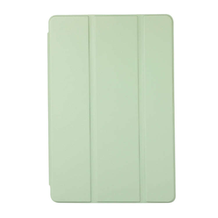 For Lenovo Tab M10 Plus 10.6 3rd Gen 2022 Solid Color 3-folding Leather Tablet Case(Matcha Green)
