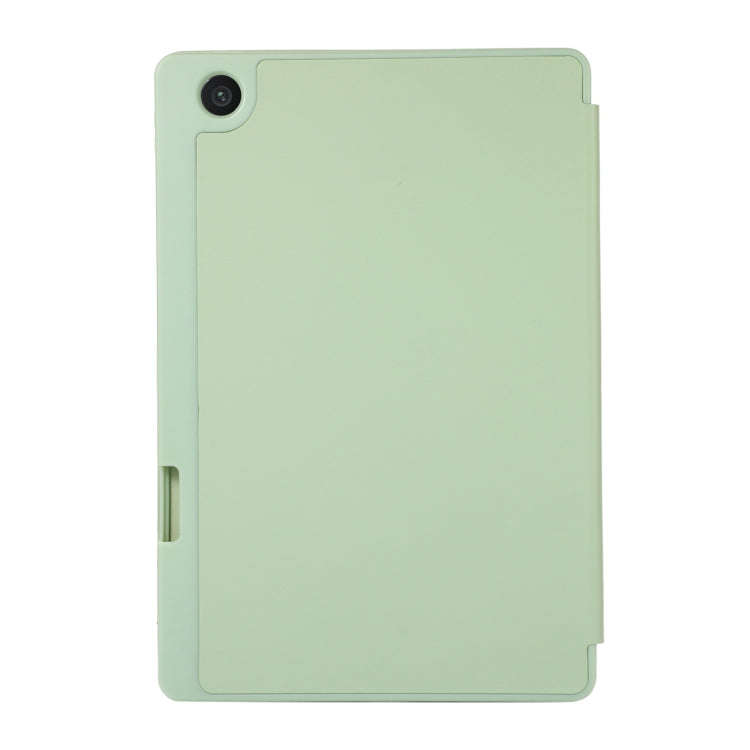 For Lenovo Tab M10 Plus 10.6 3rd Gen 2022 Solid Color 3-folding Leather Tablet Case(Matcha Green)
