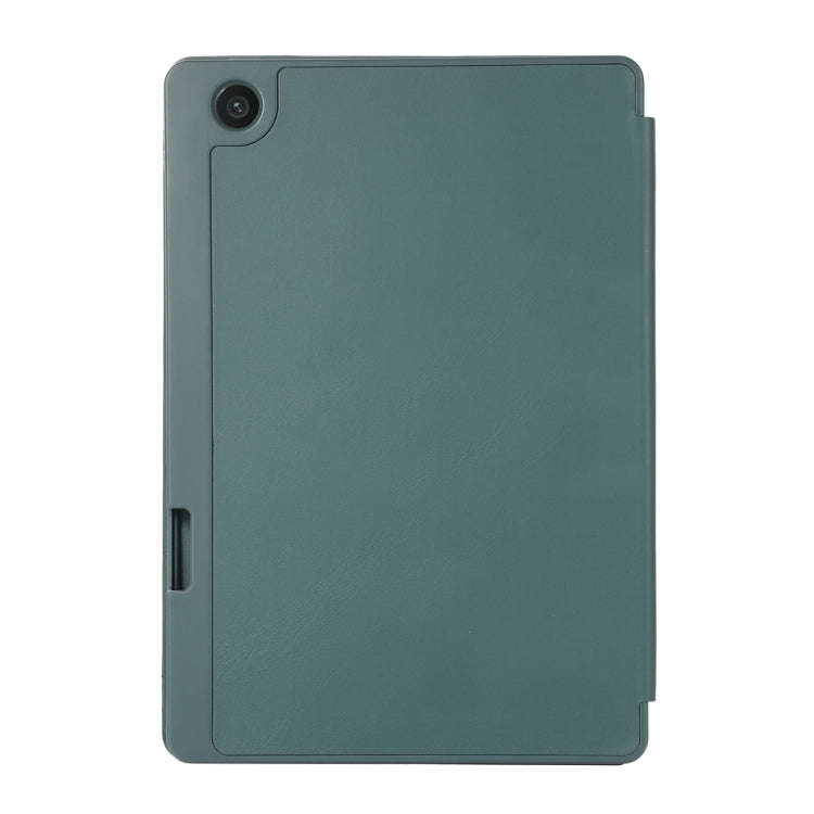 For Lenovo Tab M10 Plus 10.6 3rd Gen 2022 Solid Color 3-folding Leather Tablet Case(Dark Green)