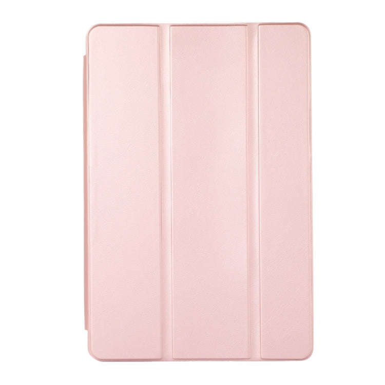 For Lenovo Tab M10 Plus 10.6 3rd Gen 2022 Solid Color 3-folding Leather Tablet Case(Rose Gold)