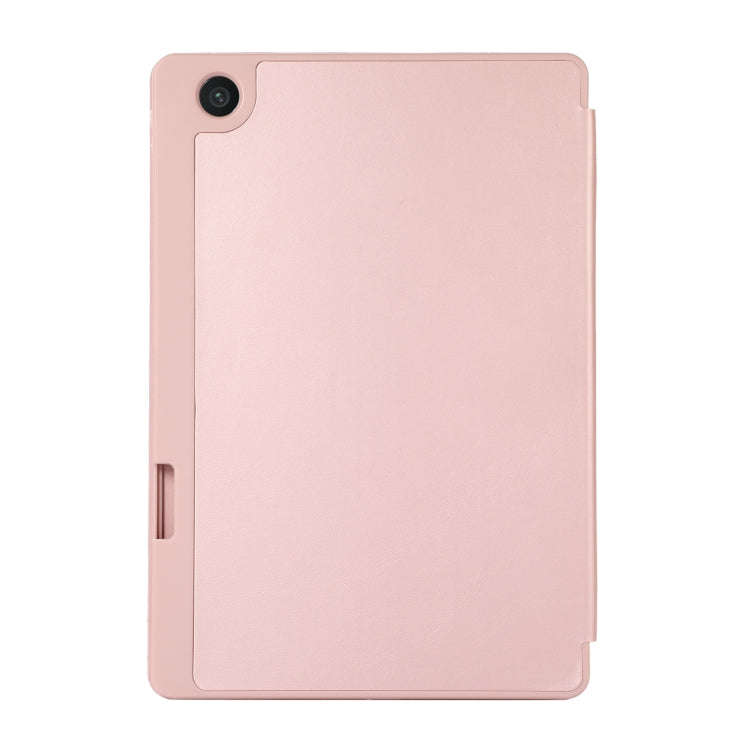 For Lenovo Tab M10 Plus 10.6 3rd Gen 2022 Solid Color 3-folding Leather Tablet Case(Rose Gold)