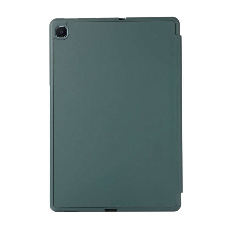 For Samsung Galaxy Tab S6 Lite/Tab S6 Lite 2022 Solid Color 3-folding Leather Tablet Case(Dark Gr...