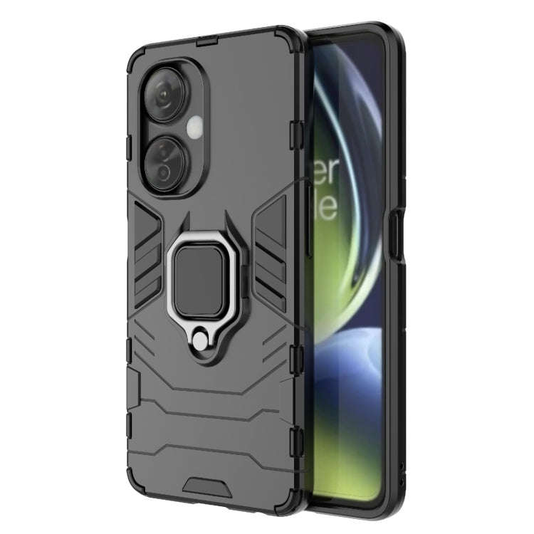 For OnePlus Nord CE 3 Magnetic Ring Holder PC + TPU Phone Case(Black)