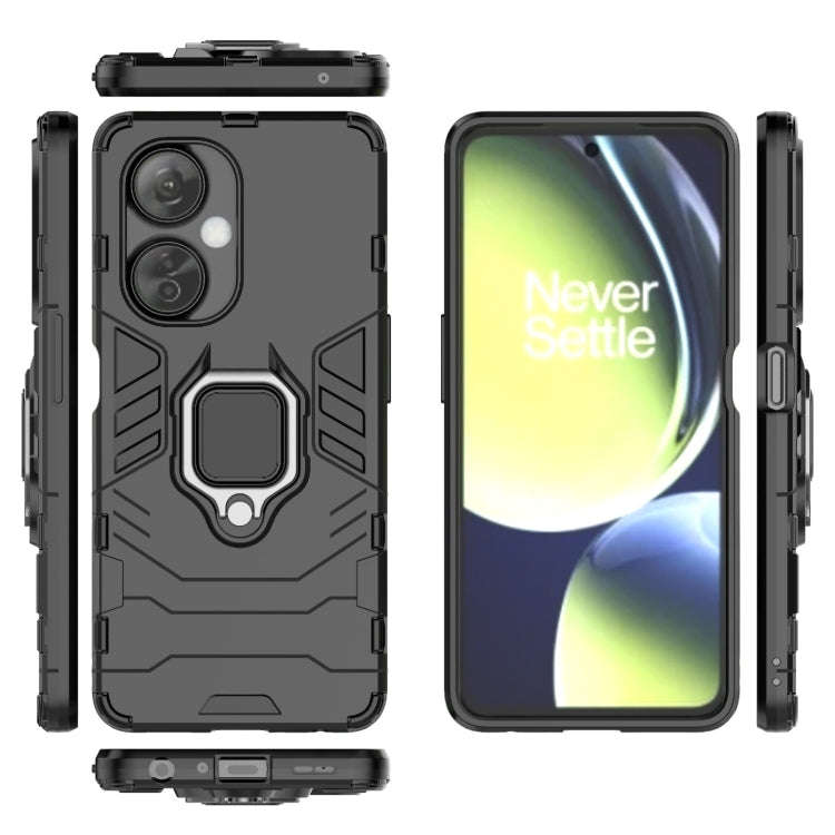 For OnePlus Nord CE 3 Magnetic Ring Holder PC + TPU Phone Case(Black)