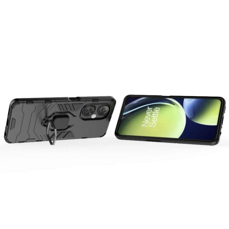 For OnePlus Nord CE 3 Magnetic Ring Holder PC + TPU Phone Case(Black)