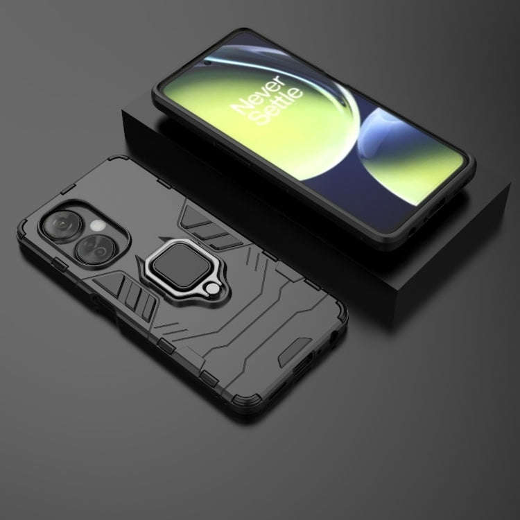 For OnePlus Nord CE 3 Magnetic Ring Holder PC + TPU Phone Case(Black)
