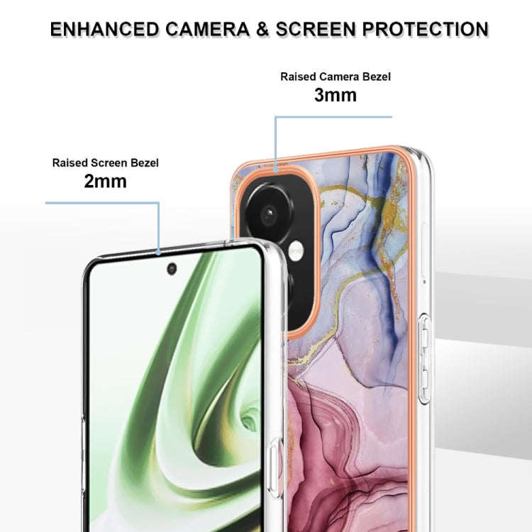 For OnePlus Nord CE 3 Lite/Nord N30/OPP0 K11x Electroplating Marble Dual-side IMD Phone Case(Rose...