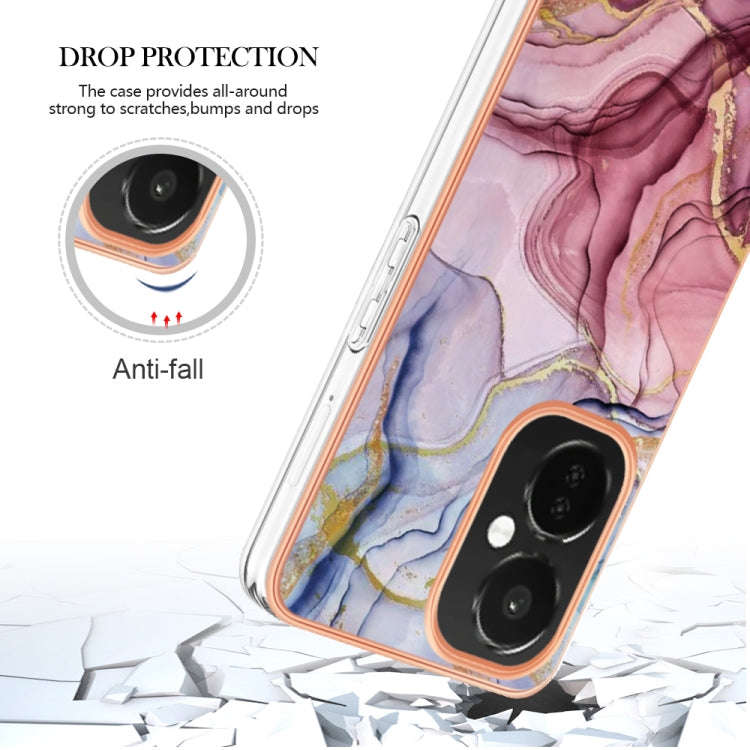 For OnePlus Nord CE 3 Lite/Nord N30/OPP0 K11x Electroplating Marble Dual-side IMD Phone Case(Rose...