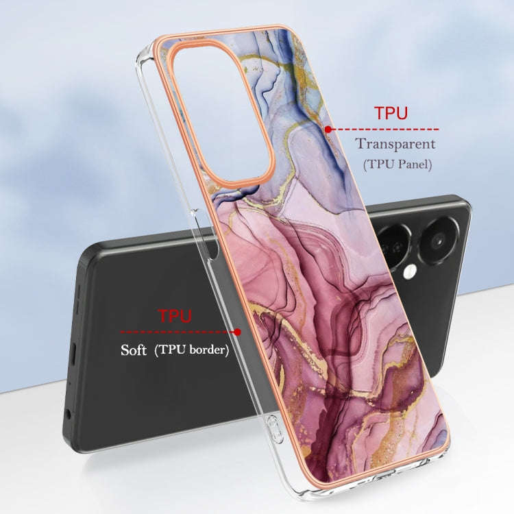 For OnePlus Nord CE 3 Lite/Nord N30/OPP0 K11x Electroplating Marble Dual-side IMD Phone Case(Rose...