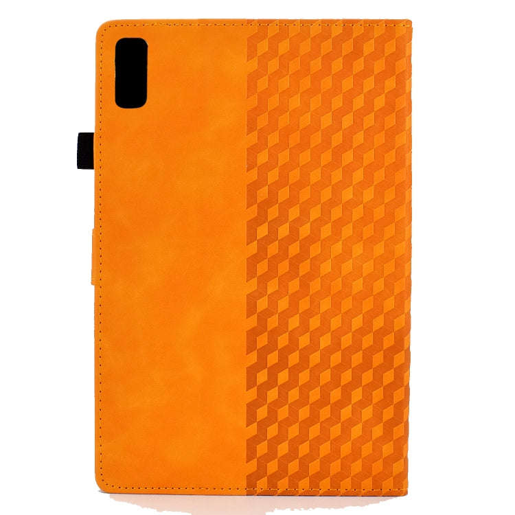 For Lenovo Tab M9 Rhombus Embossed Leather Tablet Case(Khaki)