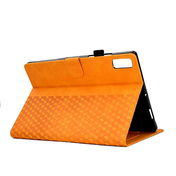 For Lenovo Tab M9 Rhombus Embossed Leather Tablet Case(Khaki)