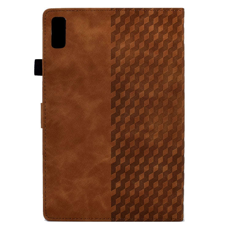For Lenovo Tab P11 Gen 2 Rhombus Embossed Leather Tablet Case(Brown)